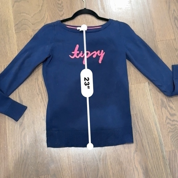 Lilly Pulitzer Sweater “TIPSY” small S blue and pink party y2k boho bohemians H - Picture 7 of 7